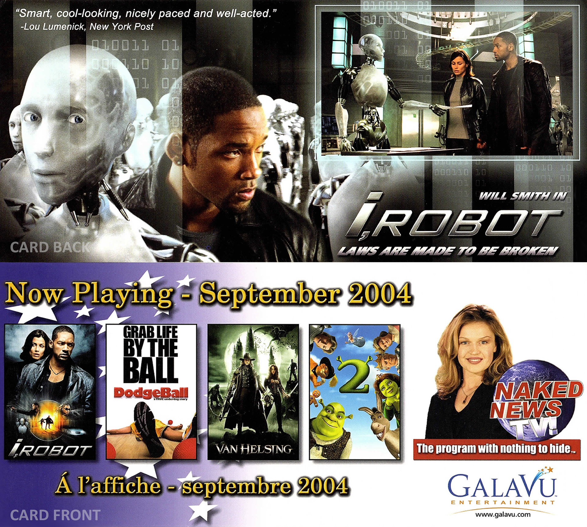 GalaVu Hotel Movie Channel Card